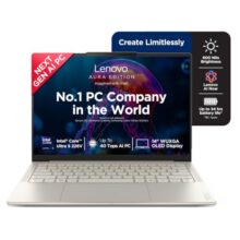 Lenovo Yoga Slim 7 Aura Edition Intel Evo Core Ultra 5 226V (16GB RAM/1TB SSD/14 (35.5cm)/WUXGA OLED/Copilot+ PC/Windows 11/MSO 365 Basic+Office 2024/1Yr ADP/Seashell/1.19Kg), 83JX00G8IN AI Laptop