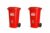 Aristo Wheel Garbage Waste Dustbin 120 Ltr (Red) Pack Of 2