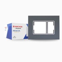 Anchor By Panasonic Penta 3 Module Gina Cover Plate With Chrome Collar For Switch Board (Black, 65803B-10)
