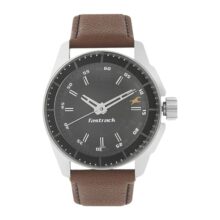 Fastrack Quartz Analog Black Dial Leather Strap Watch For Men-Ns3089Sl05