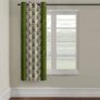 Cortina Damask Light-Filtering Polyester Curtains 5 feet Long Set of 1 for Window [ Opacity: 50-60%, Color: Green, Printed Curtain -130 GSM ]