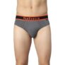 Van Heusen Cotton Men Colour Fresh Briefs – Neon Elasticized Waistband, Ultra Soft_10013_Charcoal Melange W Neon Orange_S, Small