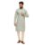 SOJANYA (Since 1958 Men’s Cotton Rayon Embroidered Sequinned Sea Green Kurta with White Pyjama
