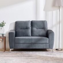 Home Centre | Helios Vive Fabric 2-Seater Sofa | Sofa for Living Room | Solid Wood | Grey | 1 Year Warranty
