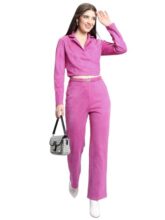Tokyo Talkies Suede Crop Top With Trousers