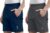 Pack of 2 Men’s Solid Sports Shorts | Regular Fit Gym Running Casual Half Pants BLU-Gry 26