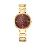 Titan Classique Plain 3 Hands Red Round Dial Yellow Plating A1Stainless Steel Strap Men’s Watch – 2480YM04