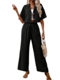 LOUIS LUXE Women’s Polycotton Modern Tea Length Casual Dress (WCS-04_Black