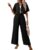 LOUIS LUXE Women’s Polycotton Modern Tea Length Casual Dress (WCS-04_Black