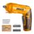 INGCO Cordless Screwdriver, Rechargeable Power Drill Driver Set, 4N.m Max Torque, 240RPM, Srew Gun for Home Use, with 24 PCS Cr-V Drill Bits