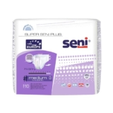 Super Seni Plus Breathable Tape Style Adult Diapers | Double Wetness Indicator | Premium Fasteners | Latex Free | Ultra Absorbent | Odour Stop | Dermatologically Tested | Side Leakage Protection |Size Medium | Weist Size 30″ – 43″ (75 Cm – 110 Cm) | Pack Of 1 | 10 Pcs