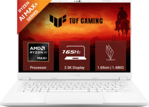 ASUS TUF Gaming A14 (2026) with Office 2024 + M365 Basic, AI PC NPU upto 50TOPS AMD Ryzen AI Max+ – (32 GB/1 TB SSD/Windows 11 Home/AMD Radeon 8060S/165 Hz) FA401EA-RG019WS Gaming Laptop(14 inch, Moonlight White, 1.48 kg, With MS Office)