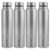 PEARLPET F10 Single Wall Stainless Steel Water Bottle,1L, Silver, Pack of 4 (Matt Finish)