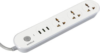 HAVELLS USB Star 5  Socket Extension Boards(White, Grey, 1.5 m)