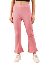 Pivl Women’s Bell Bottom/Boot Cut Trackpants – Stylish & Comfortable Casual Summer Wear_Medium_Pink|| Trouser