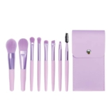 TEMPERIA (Pack of 8) Small Size Makeup Brush Set – Soft Bristles Make Up Brushes Sets Kit for Foundation, Concealers, Eyeshadow, Blush, Compact Face Powder, Highlighter, Contour, Blending Eye Liner – With Pouch (Random Colors)