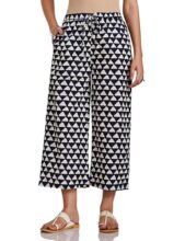 Amazon Brand – Myx Women’S Loose Palazzo (Mrcorebt01_Indigo Triangles_S)