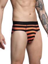 JACK & JONES Men’s Stripes Orange Brief (Pack of 1)