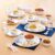 Larah By Borosil Blue Eve Silk Series Opalware Dinner Set With Glasses, 40 Pieces For Family Of 6, Microwave & Dishwasher Safe, Bone-Ash Free, Crockery Set For Dining & Gifting, Plates & Bowls, White