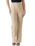 KOTTY Womens Solid Polyester Blend Best Beige Straight fit Trousers (Beige,26)