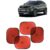 KINGSWAY Car Window Curtain Sticky Sun Shades Compatible with Tata Nexon, (Year 2020-2023), Universal Fit Sunshades for Side Window, Rear Window, Red Color, 4 Pieces