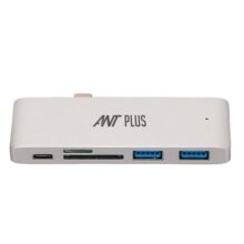 Ant Plus Booster Mac 01 USB C Adapter for MacBook Pro/Air 1 USB-C Hub Pro Accessories with 3 USB 3.0 Ports, USB C to SD/TF Card Reader and Thunderbolt 3 PD Port.