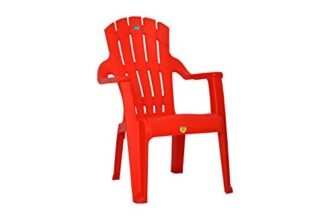 Prima Baby Plastic Chair 124 Modern And Comfortable With Backrest For Study | Play | Desk | Kids With Arms For Home/School/Dining For 2 To 6 Years Age, Red Color