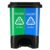 KOLORR Twin Bin 19L Dustbin Dry & Wet Waste Pedal Dustbins / 2 In 1 Dustbin Trash Can/Plastic Garbage Bins with Lid for Home Kitchen – Blue & Green Colour – Medium Size