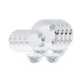 Larah by Borosil Millenia Opalware Dinner Set, 12 Pieces, White