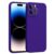 amazon basics Basic Case for Apple iPhone 14 Pro (Silicone_Dark Purple)