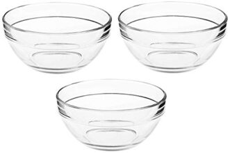 Amazon Brand – Solimo Glass Bowls set (3 pieces, 1080ml)| Transparent
