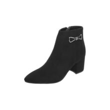 Mochi Women’s Black Suede Casual – Boots with Mid heel-UK-36(31-81)