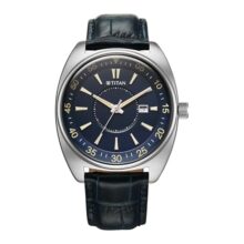 Titan Tonneau Analog with Date and Blue Dial Blue Leather Strap Watch for Men – 90211SL01