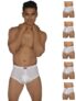 VIP Gold Men Solid White Pure Cotton Briefs (Pack of 6, 110 CM)