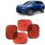 KINGSWAY Car Window Curtain Sticky Sun Shades Compatible with Jeep Compass, (Year 2017-2020), Universal Fit Sunshades for Side Window, Rear Window, Red Color, 4 Pieces
