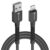 Portronics Konnect X USB to 8 Pin/Lightning Fast Charging Cable with 3A Output,Data Sync,Nylon Braided, Aluminium Alloy Shell, Compatible With iPhone 14,13,12,11, X, 8 Pro/Pro Max Series, iPad (Black)