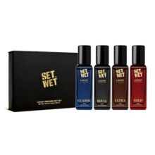 Set Wet Luxury Perfume Gift Set | Perfume for Man | 4x18ml | Gifts for Men | Woody, Amber, Musk Premium Fragrance Scent