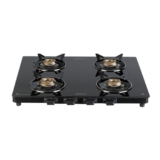 Havells GEOSLIM Gas stove |4 Heavy Duty Forged Brass Burner|6 mm Toughened Glass|Premium Valves|Removable Drip Tray|Soft Touch Knobs|5 year Warranty on Burners, Glass & Valves by Havells (Black)
