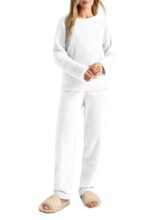 KOTTY Women’s Warm Woollen White Co-Ord Winter Suit (White,M)-KTTWINTERSET184M
