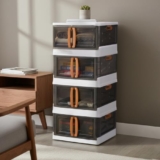 CELLO Foldable Plastic Cupboard for Storage | DIY Collapsible Wardrobe & Luggage Organizer | PP Cabinet for Clothes | White Finish
