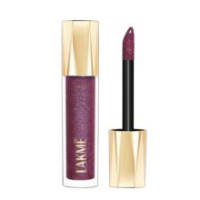 Lakme Glitterati Lip Glaze, For Plump And Shiny Lips, With Vegan Collagen And Crystal Technology, Non-Sticky Formula, Glitter Infused, Delicious Coconut-Vanilla Scent, 501 Berry Sparkler 5Ml