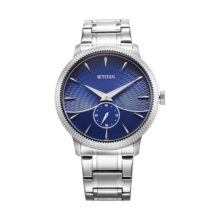 Titan Regalia Opulent Quartz Analog Gradient Blue Dial Silver Stainless Steel Strap Watch For Men – Nt1828Sm02
