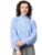 SASSAFRAS Blue Balloon Sleeve Faux Fur Sweatshirt