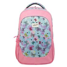 F Gear Panya Light Pink Pale Blue Bows 21L School Backpack|Three Spacious Compartment with Water bottle holder|Lightweight and durable|Comfortable to Carry|Stylish Backpack