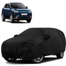 Sulfar 100% Water Resistant Car Body Cover Compatible with Mirror for Mahindra XUV 400 (Triple Stitched, Full Bottom Elastic, Black)
