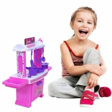 Toyzone Barbie Kitchen Set-45977|My Little Girls Toy|Kitchen Set for Kids|Barbie Kids Kitchen Chef|Role Play Set| Cooking Toy|Pretend Play Kitchen Accessories Set|Household Set