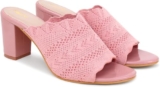 Action Women’s Knitted Mule Sandals| Block Heel 10cm| Nude| Peep-Toe Design_Pink_3