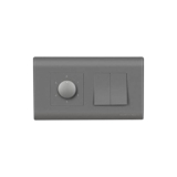 Wipro Northwest (Nowa) Switch Combo of 4M Plate + 1M 6A Switch x2 + 5 Step Fan Regulator, Silver Grey (Kit 9)
