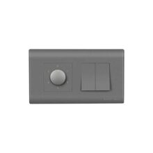 Wipro Northwest (Nowa) Switch Combo of 4M Plate + 1M 6A Switch x2 + 5 Step Fan Regulator, Silver Grey (Kit 9)