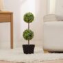 amazon basics Artificial Topiary in Black Plastic Pot | Realistic 50 cm Faux Greenery | Durable Plastic | Stylish & Compact | Zero Maintenance | Indoor, Outdoor, Home & Office Decor
